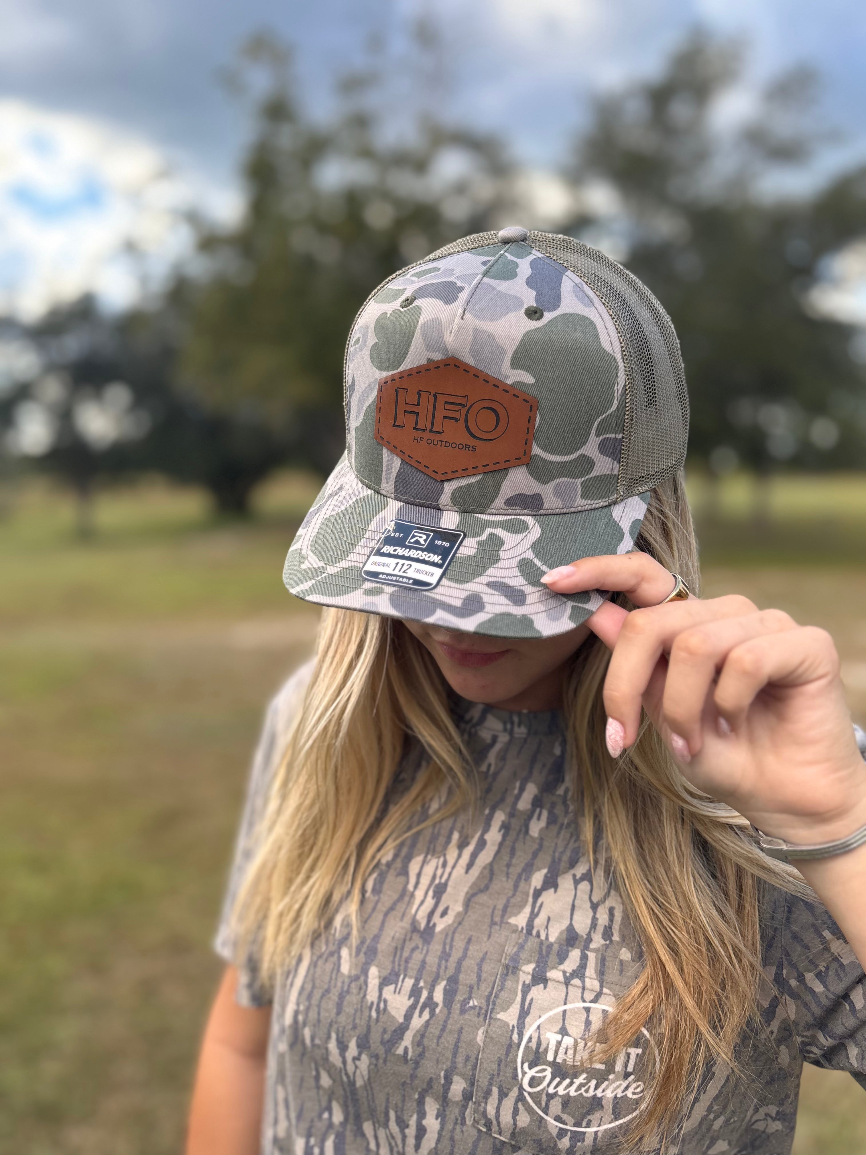 Green Old School Camo Hat