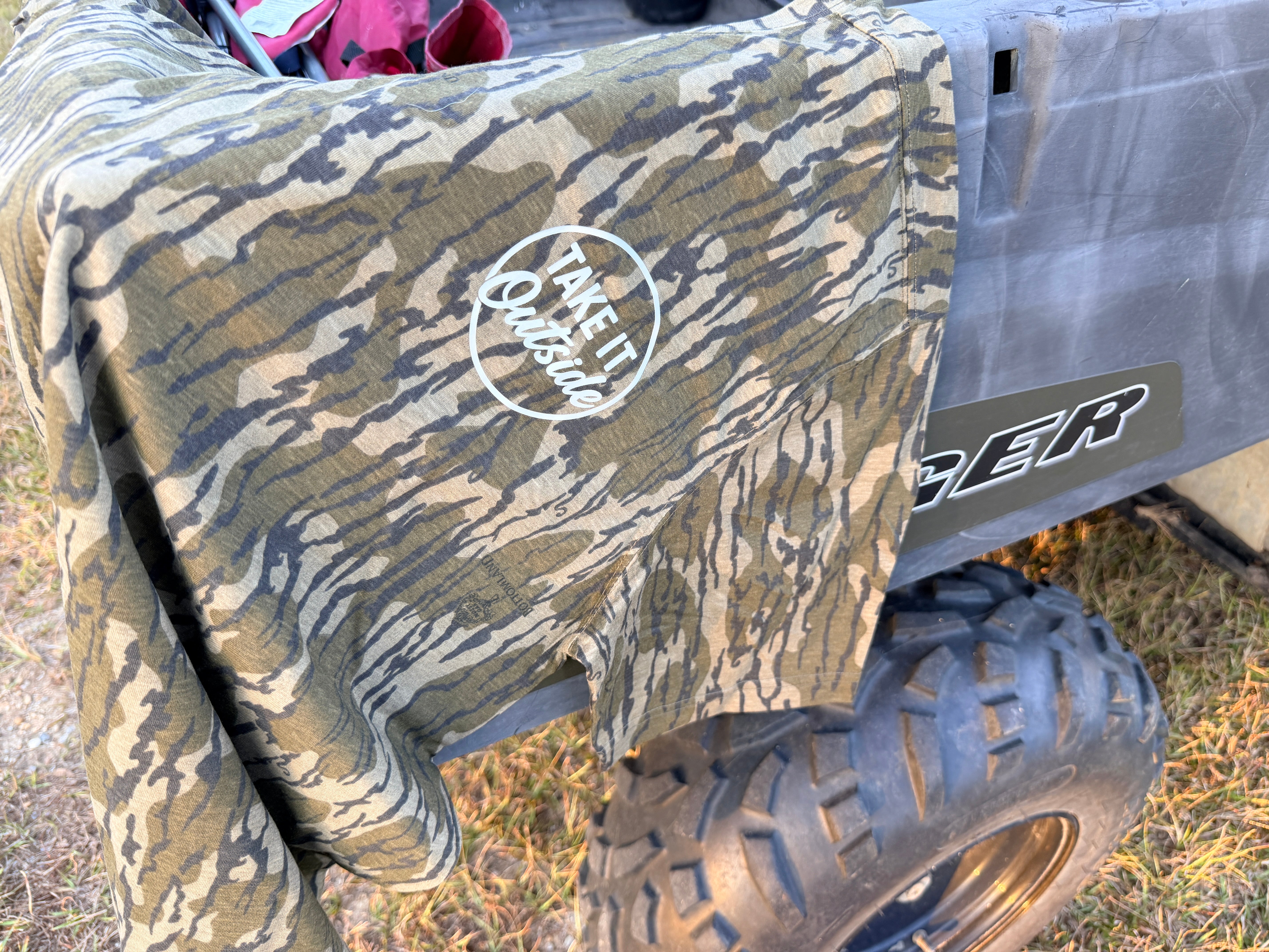 Take It Outside T-shirt – Mossy Oak Bottomland  NO Pocket Tee