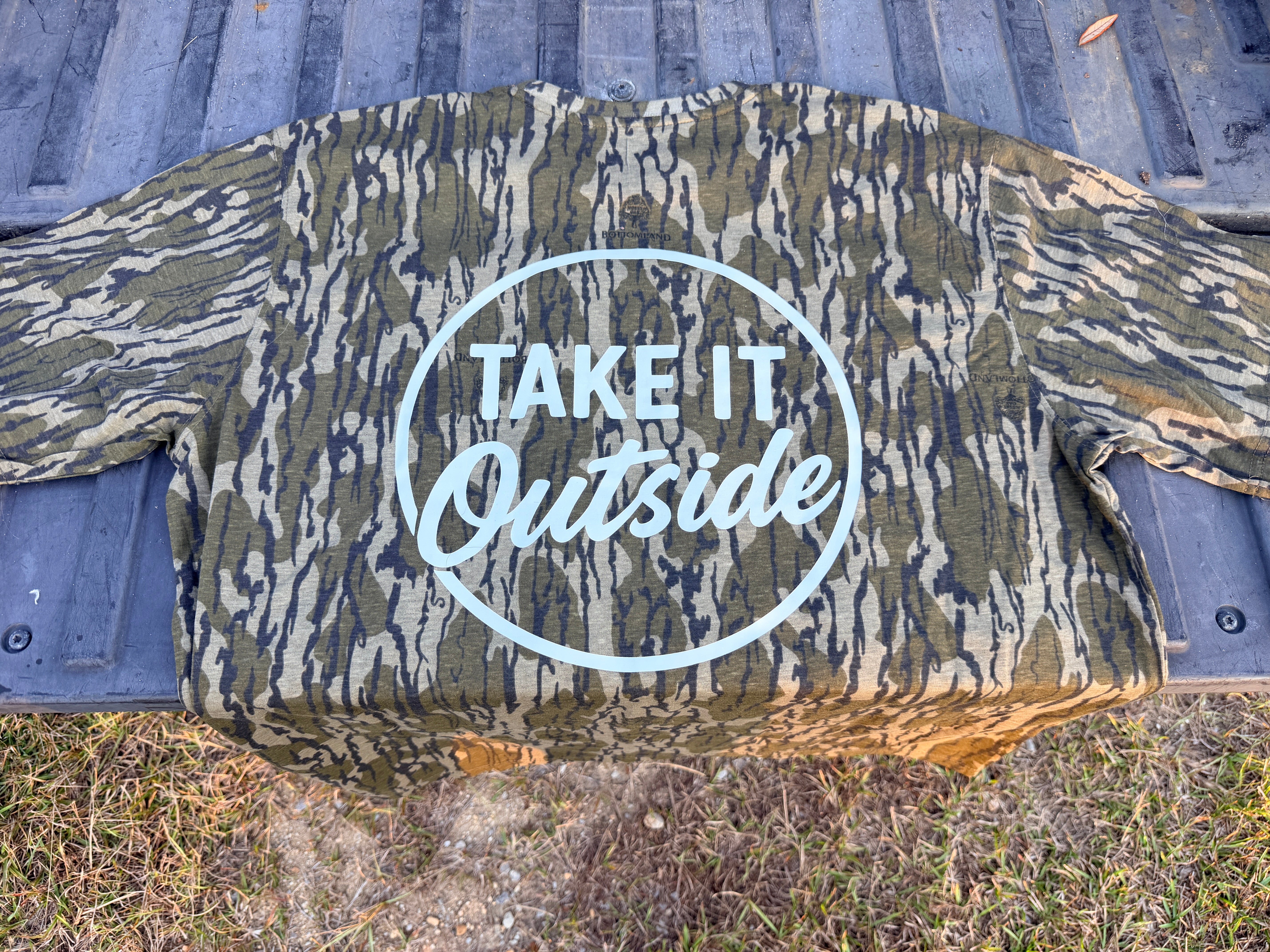 Take It Outside T-shirt – Mossy Oak Bottomland  NO Pocket Tee