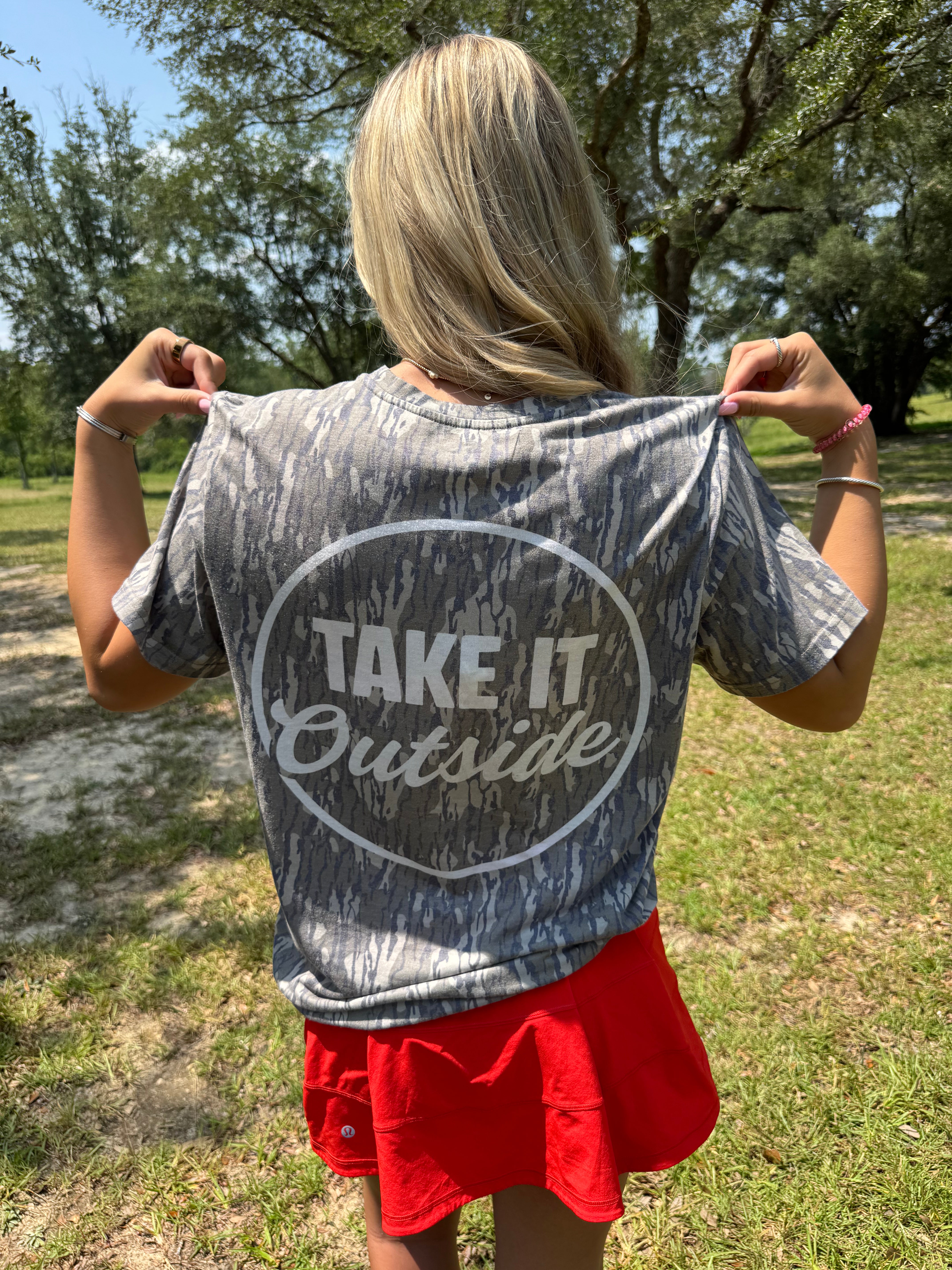 Washed out Bottomland Take It Outside™ Circle Logo Comfort Tee