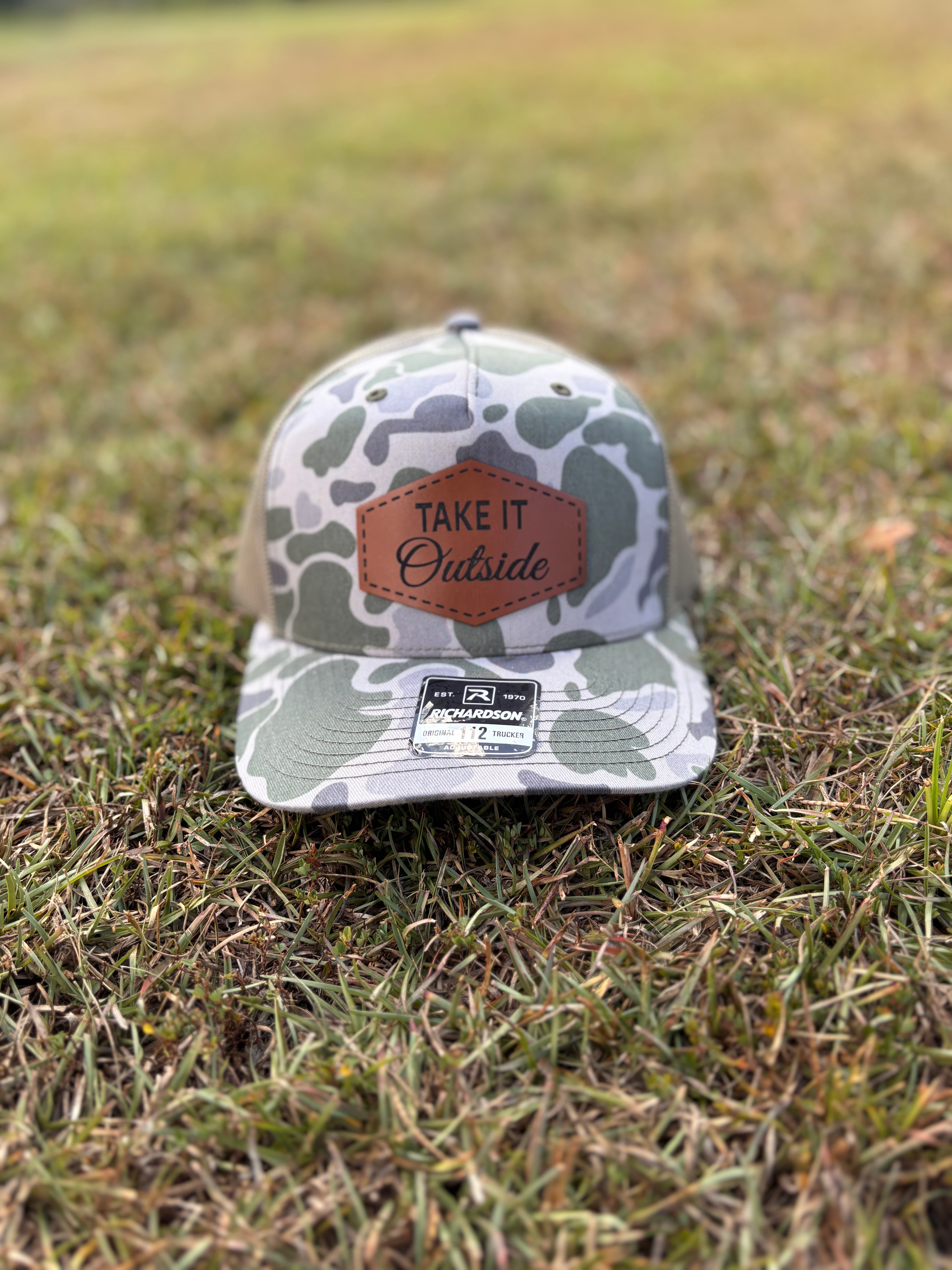 Green Old School Camo Hat