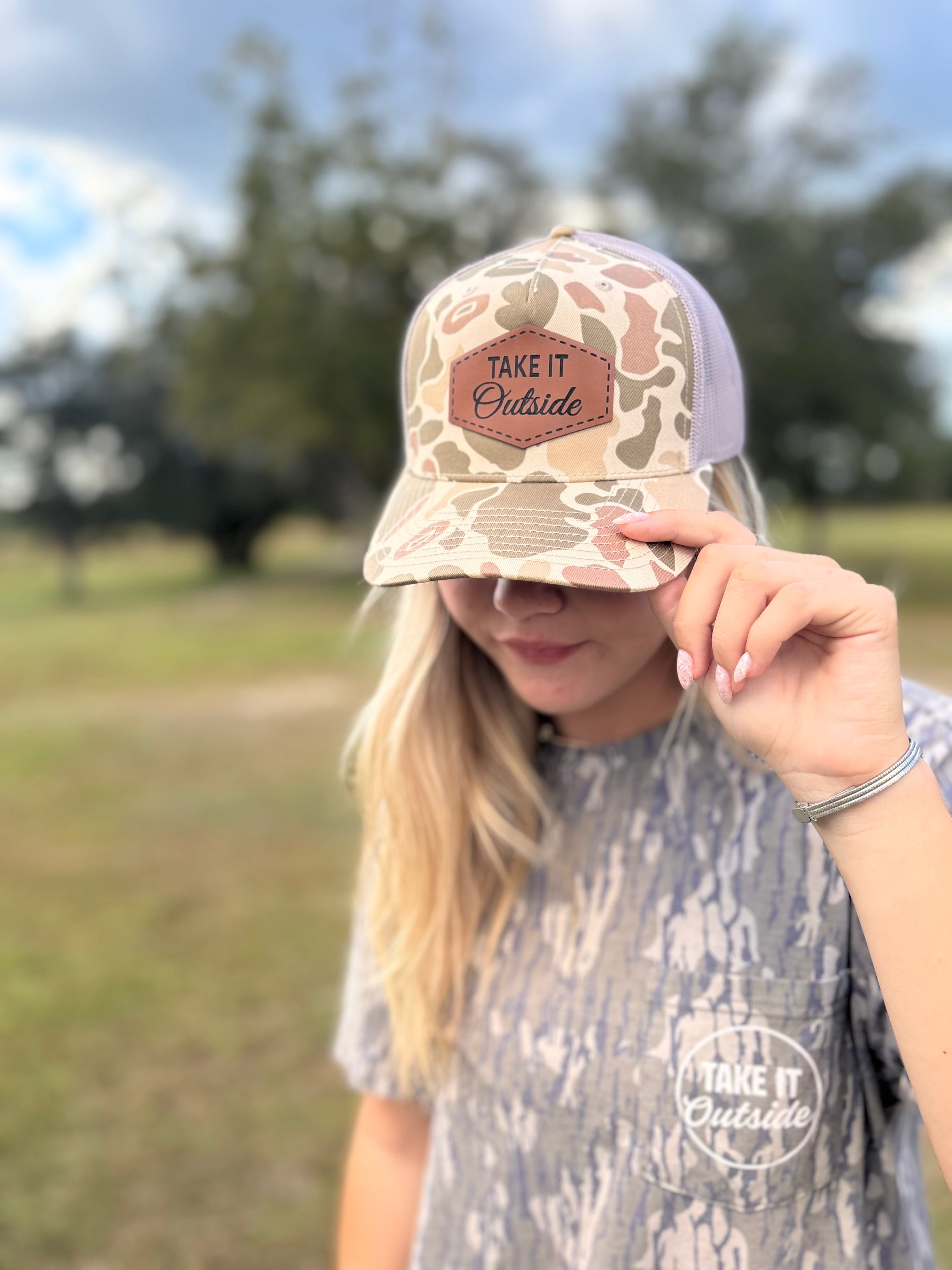 Tan Old School Camo Hat